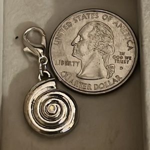 Brighton dangle charm purse bracelet necklace silver swirl spiral seashell